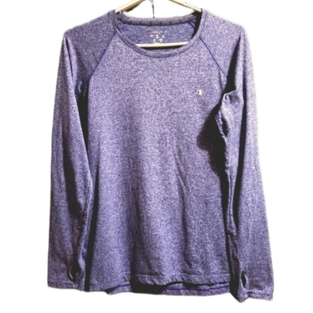 Champion Athletic Top Long Sleeves Round Neck Stretch Breathable Thumbholes
